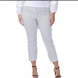 Lane Bryant The Allie Blue & White Striped Pants Size 22 NWOT